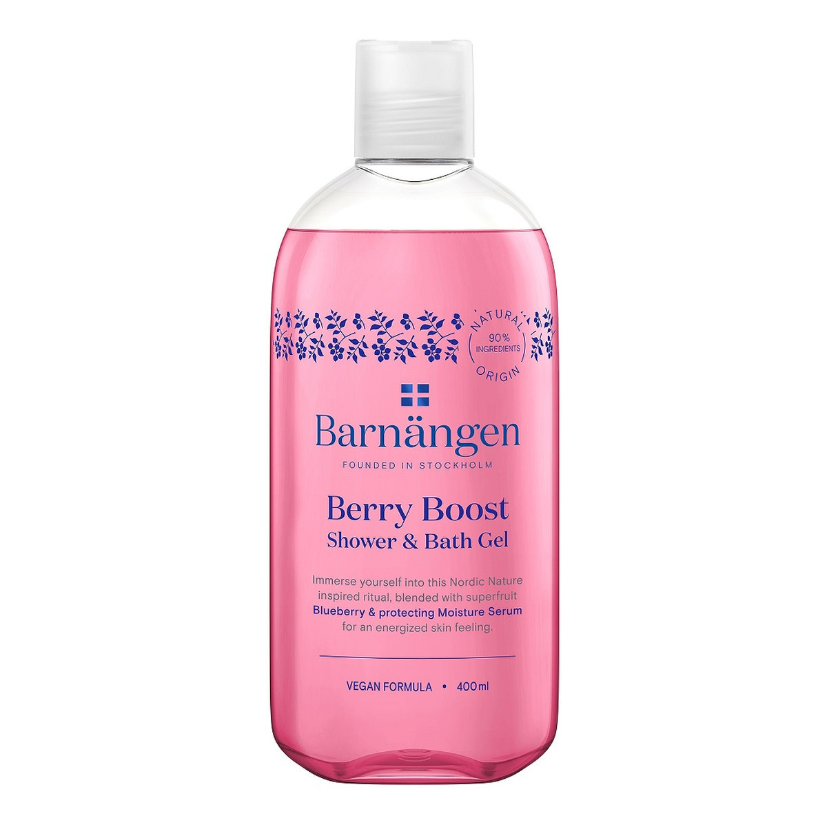 Barnangen Berry Boost Shower & Bath Gel - Żel do kąpieli i pod prysznic z olejkiem z czarnych jagód 400ml