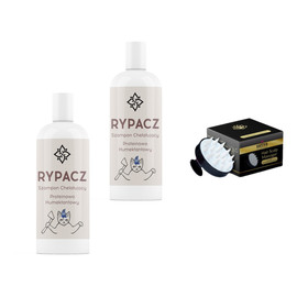 Rypacz - szampon chelatujący proteinowo-humektantowy 2x250ml + Sattva masażer do skóry głowy