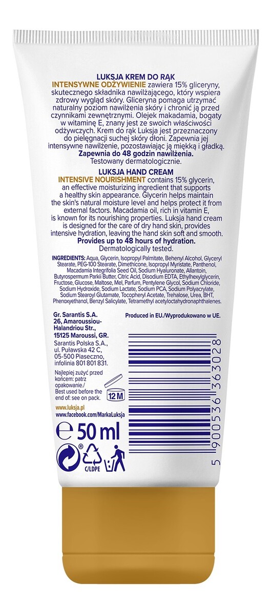 Krem do rąk Intensywne odżywienie