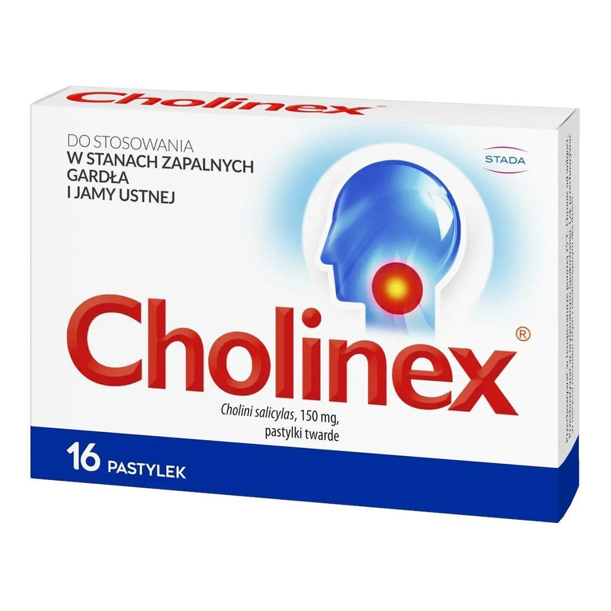 Cholinex Pastylki do ssania do stosowania w stanach zapalnych gardła i jamy ustnej 16szt.