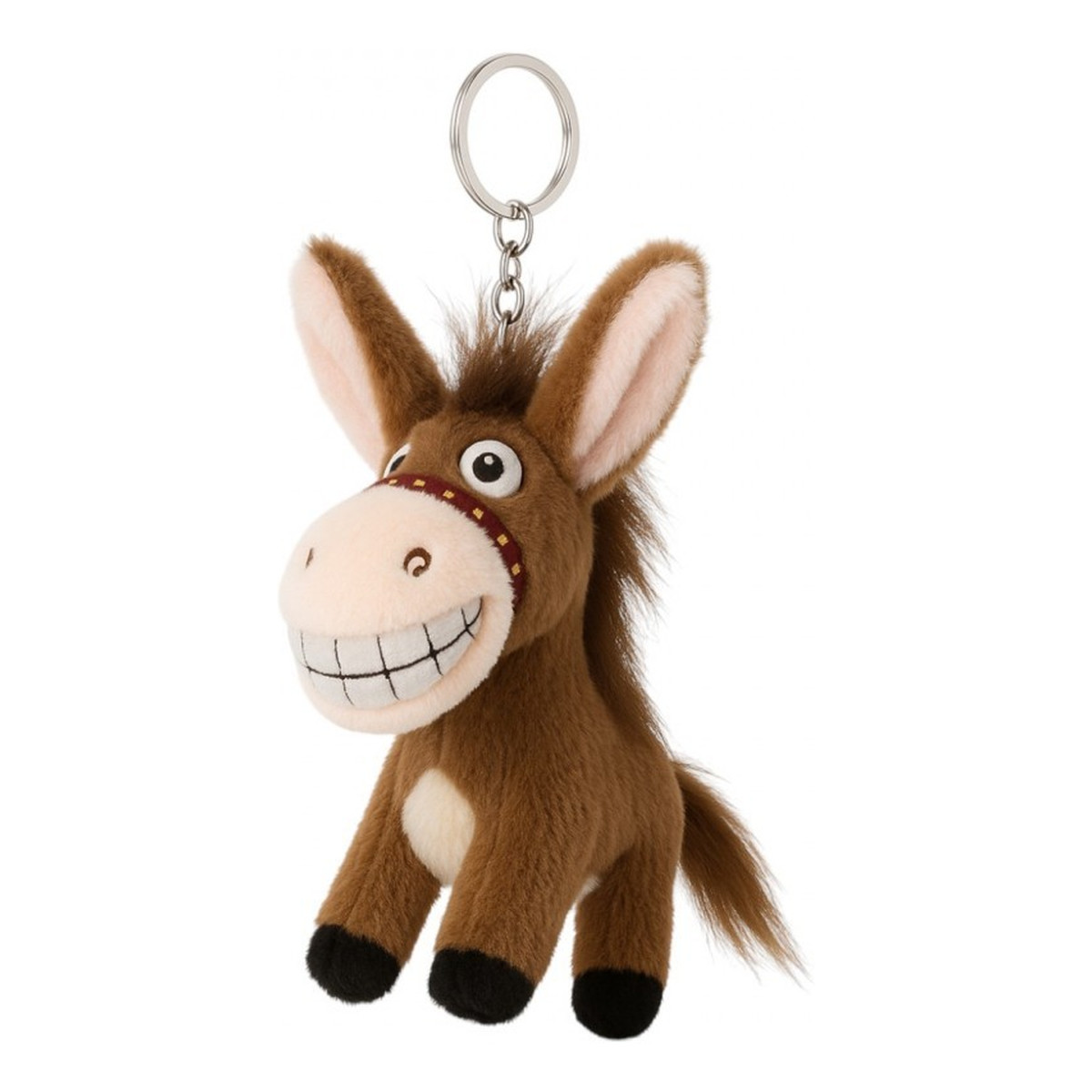 Ecarla Brelok do kluczy-osiołek pluszowy z ogonkiem brąz brl381br