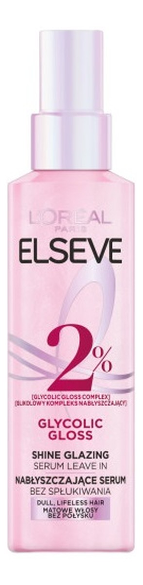 Elseve glycolic gloss serum nabłyszczające bez spłukiwania do włosów matowych