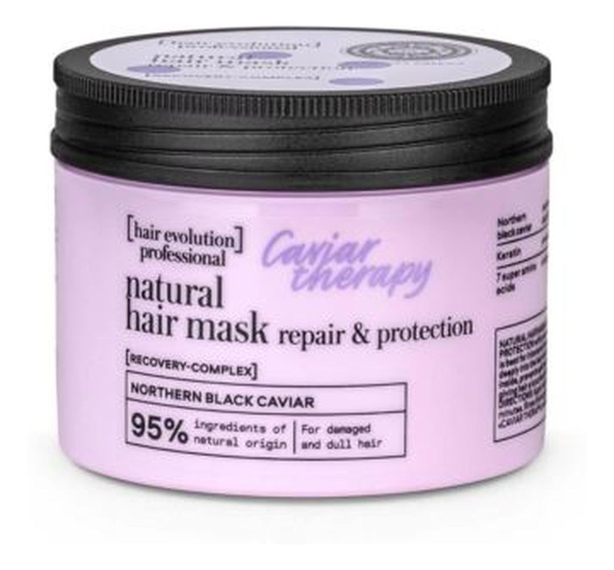 Naturalna maska do włosów zniszczonych i matowych Caviar Therapy regeneracja i ochrona Hair Evolution