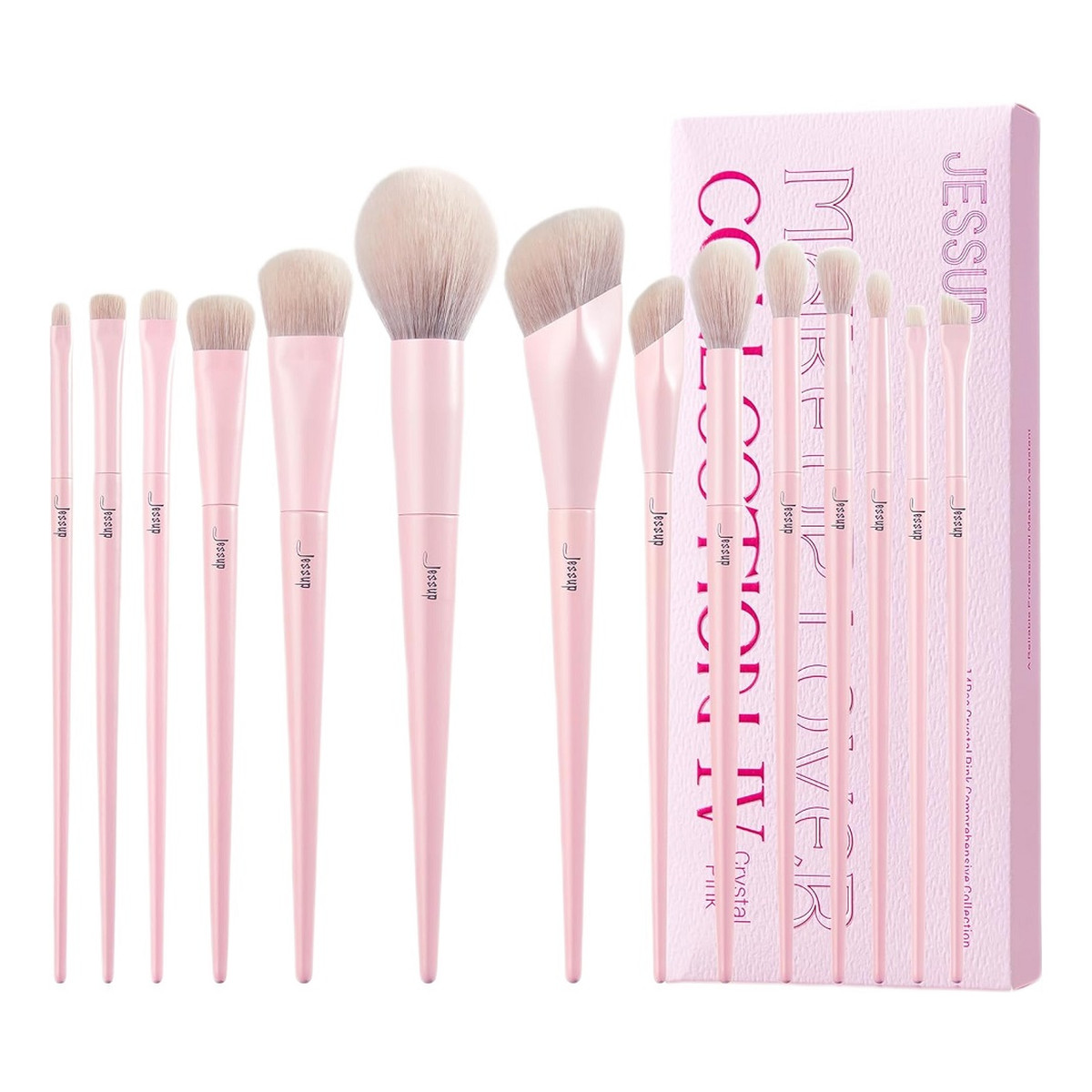 JESSUP Crystal Pink Makeup Brushes Zestaw pędzli do makijażu t495 14szt.