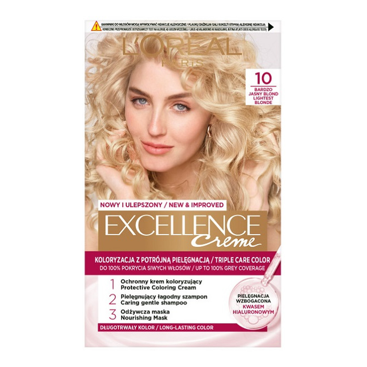 L'Oreal Paris Excellence creme farba do włosów 10 bardzo jasny blond