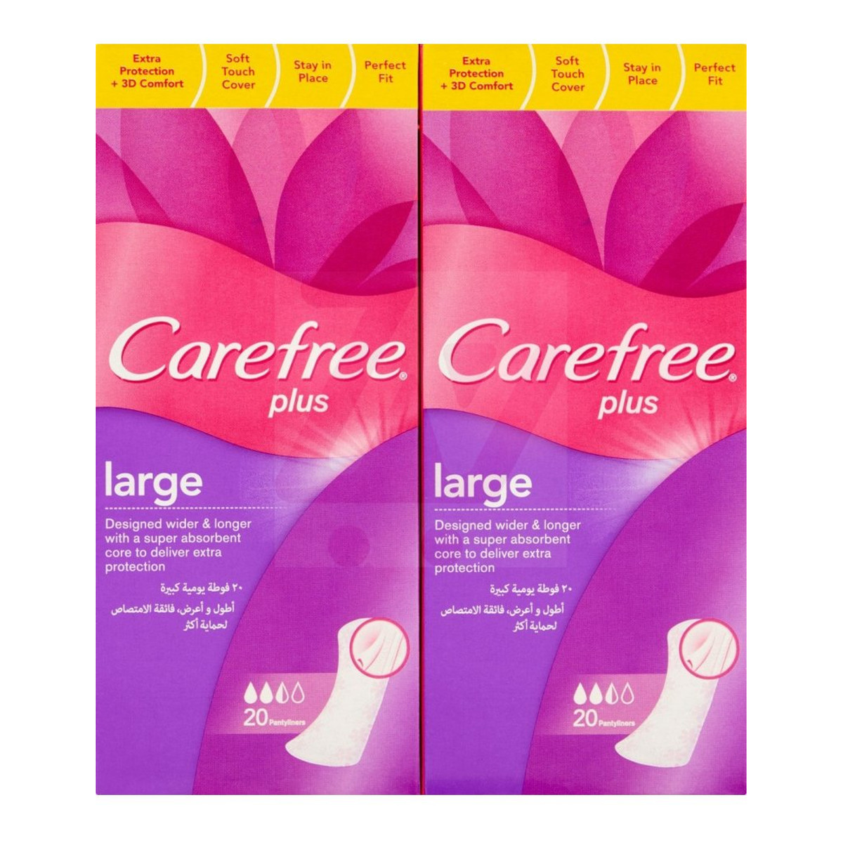 Carefree Plus Large Wkładki higieniczne 4 x 20 sztuk