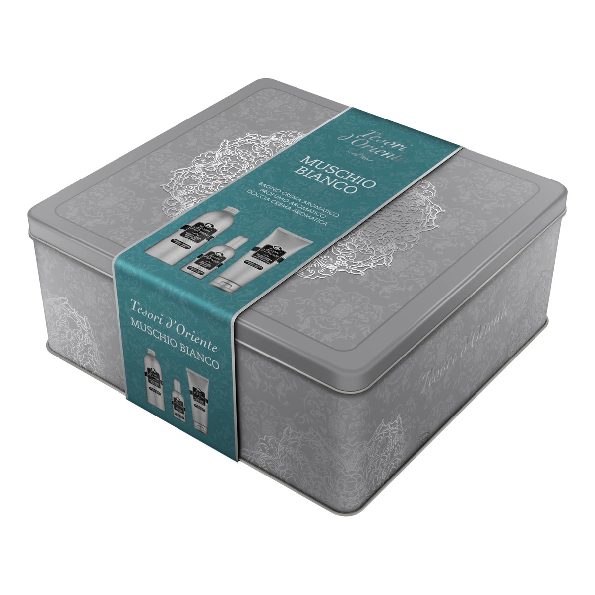 Tesori d'Oriente Muschio Bianco Zestaw prezentowy Woda toaletowa + Płyn do kąpieli + Żel pod prysznic 100ml