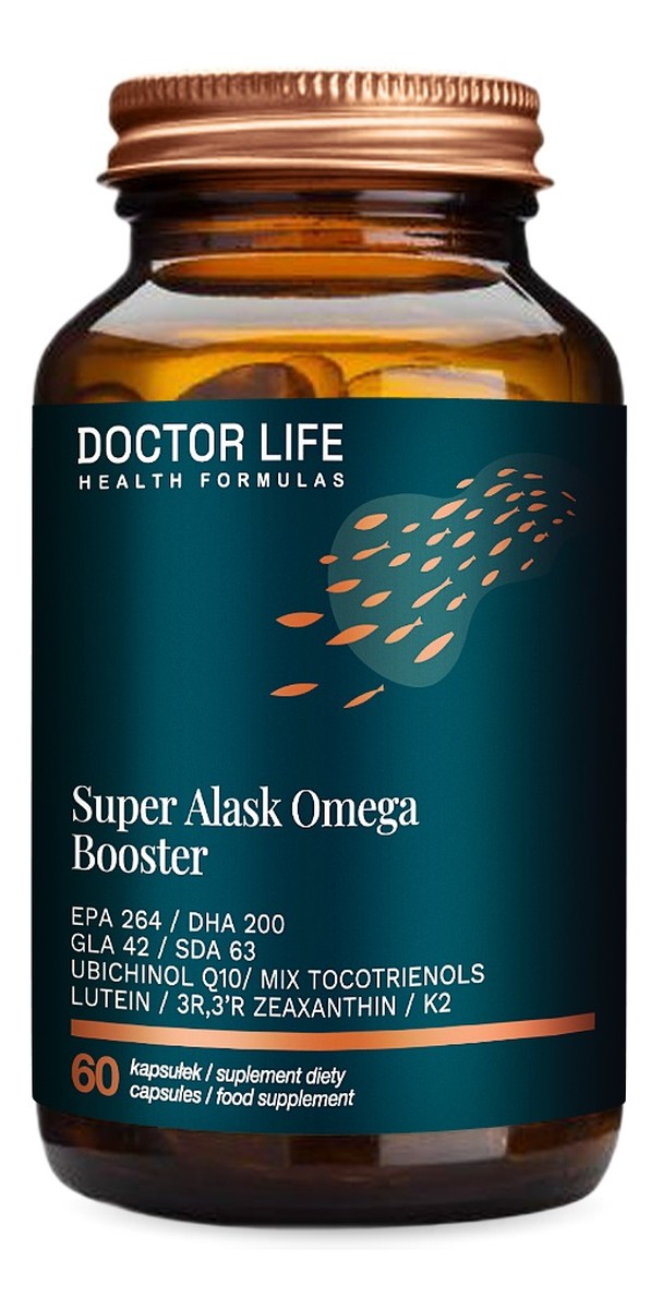 Super alask omega booster suplement diety wspierający serce i zmniejszający stany zapalne 60 kapsułek