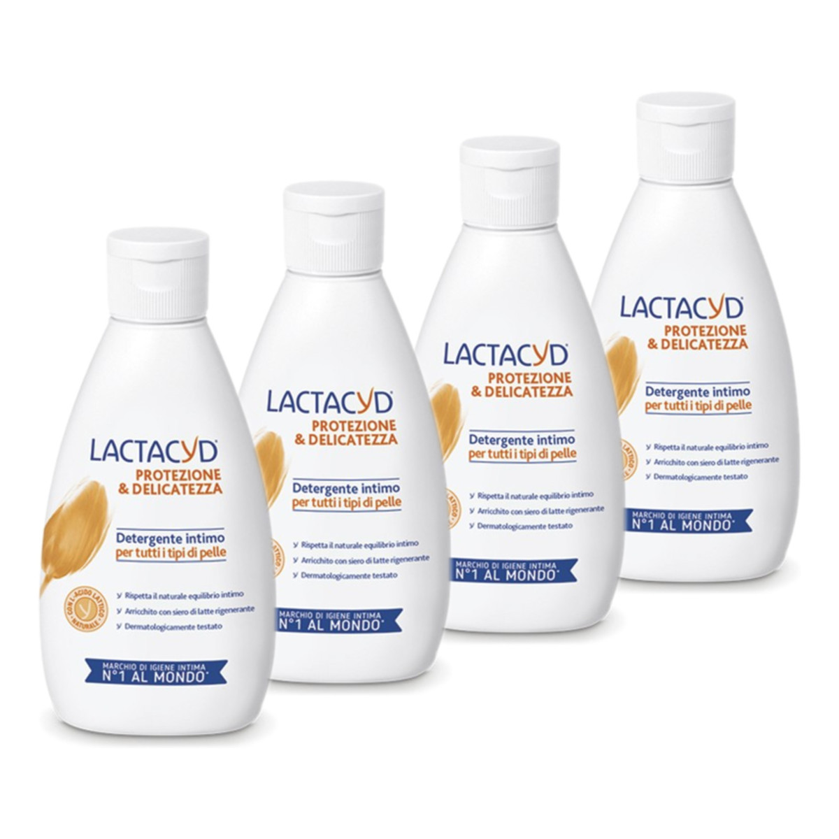 Lactacyd Protezione & Delicatezza Delikatny Płyn do Higieny Intymnej 4x200ml