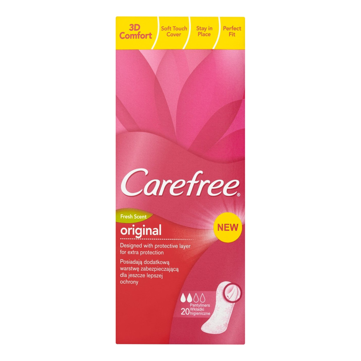 Carefree Original Fresh Scent Wkładki higieniczne 20 sztuk