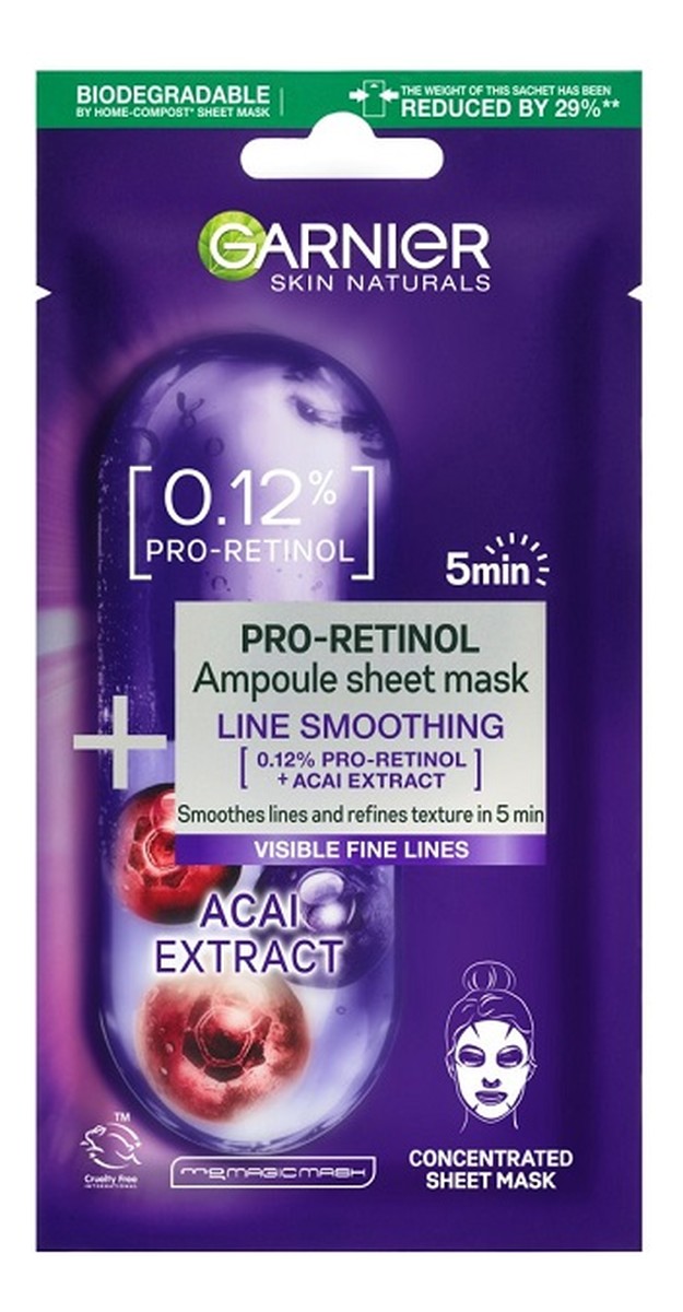 Pro-Retinol Ampoule Sheet Mask ampułka wygładzająca w masce na tkaninie z pro-retinolem