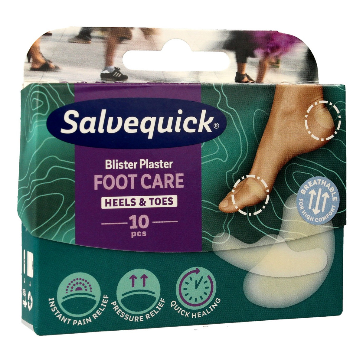 Salvequick Foot Care Mix Plastry na pęcherze i otarcia 10 sztuk