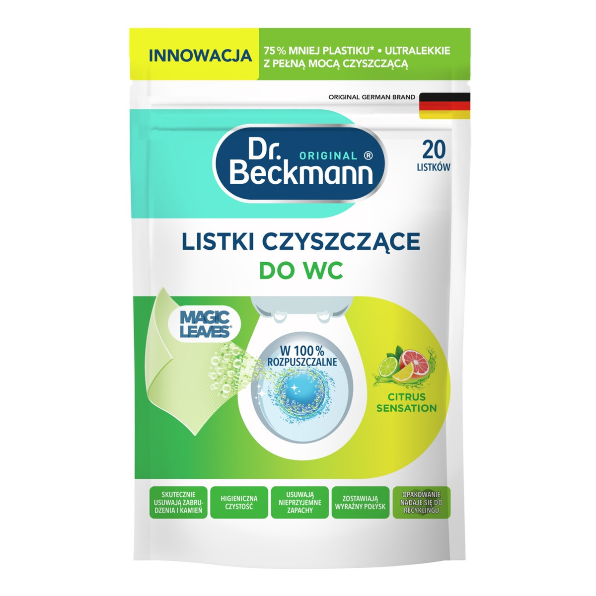 Dr Beckmann Listki czyszczące do WC 20 szt citrus