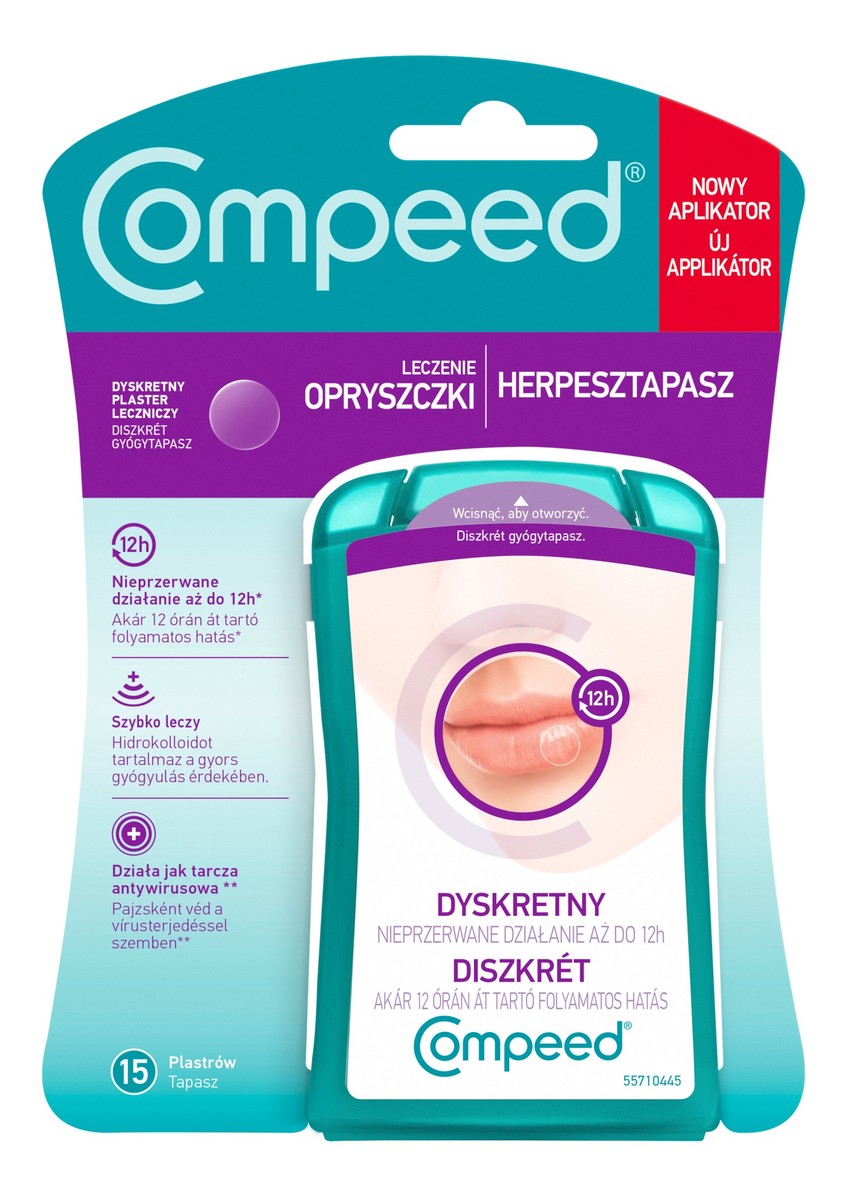 Dyskretny plaster leczniczy, leczenie opryszczki 15 szt.