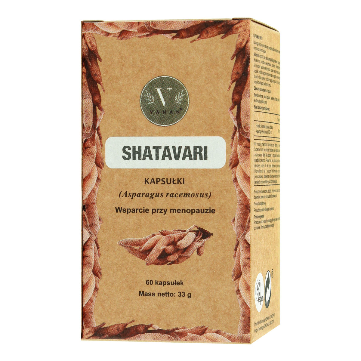 Ajurweda Vanan shatavari suplement diety wspomagający układ rozrodczy i hormonalny kapsułki 60 szt.