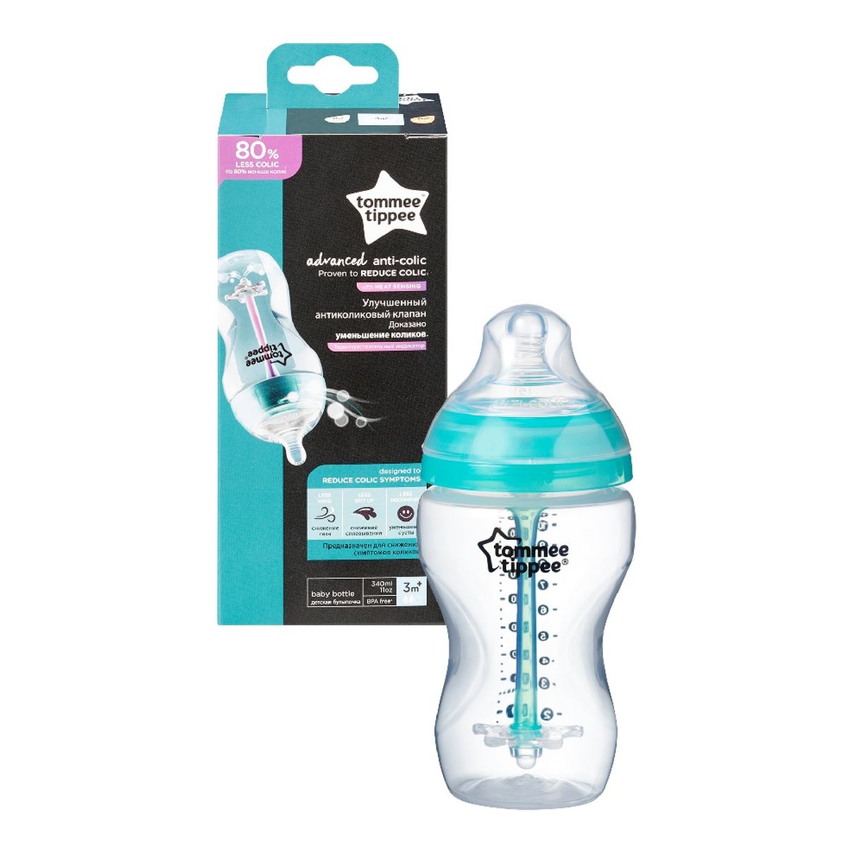 Tommee Tippee Closer to nature advanced anti-colic butelka antykolkowa 3m+ 340ml