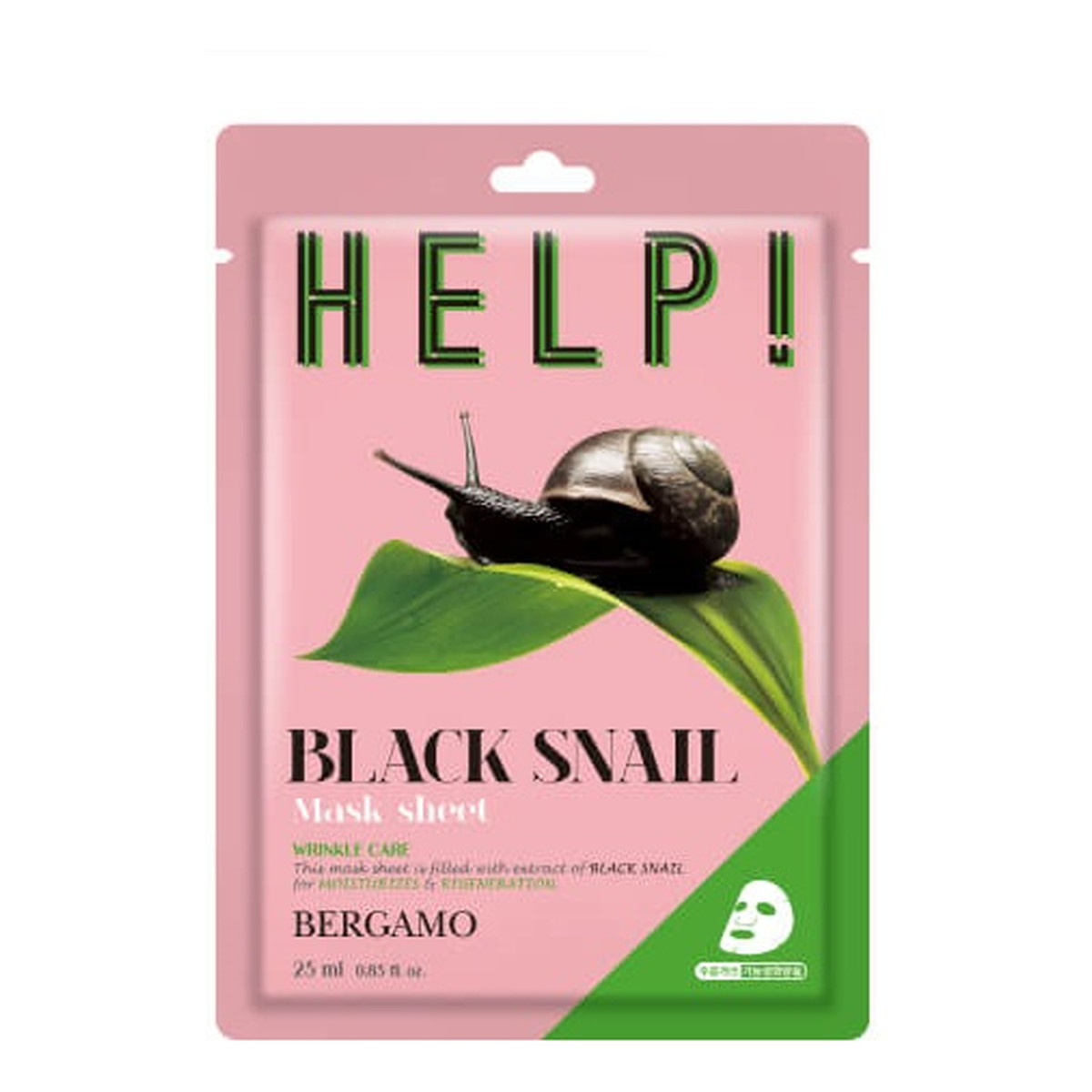 Bergamo Help sheet mask maska do twarzy z black snail 25ml