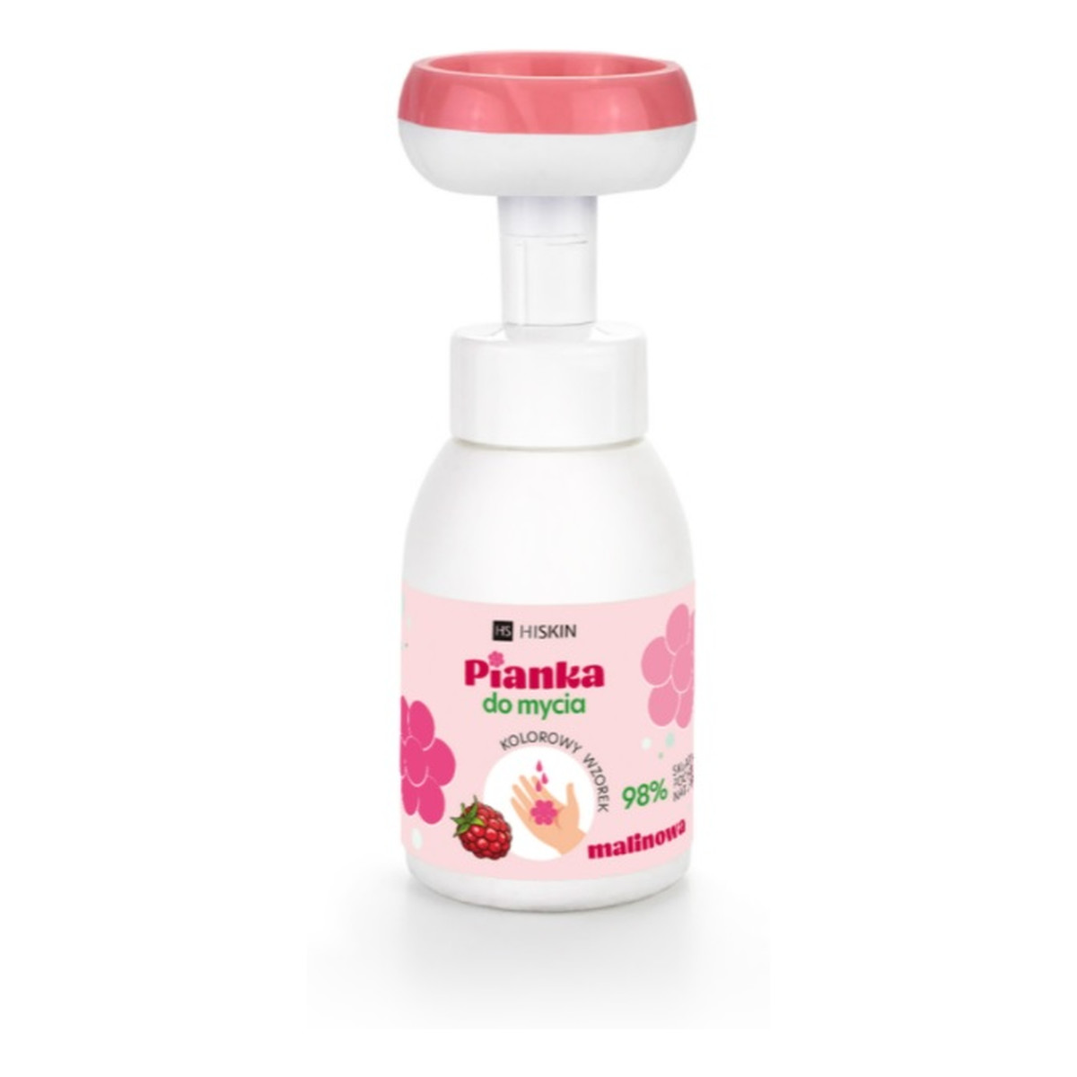 Hiskin Kids Pianka do mycia rąk i ciała Malinowa 300ml