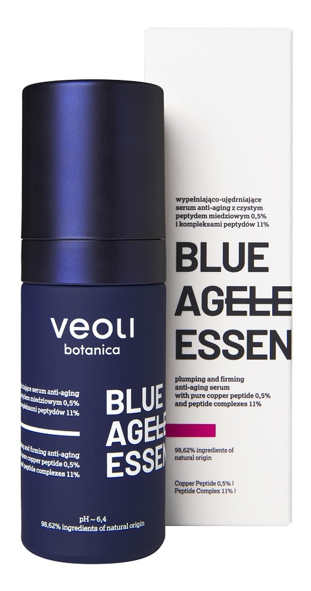 Blue ageless essence wypełniająco-ujędrniające serum anti-aging z czystym peptydem miedziowym 0.5% i kompleksami peptydów 11%