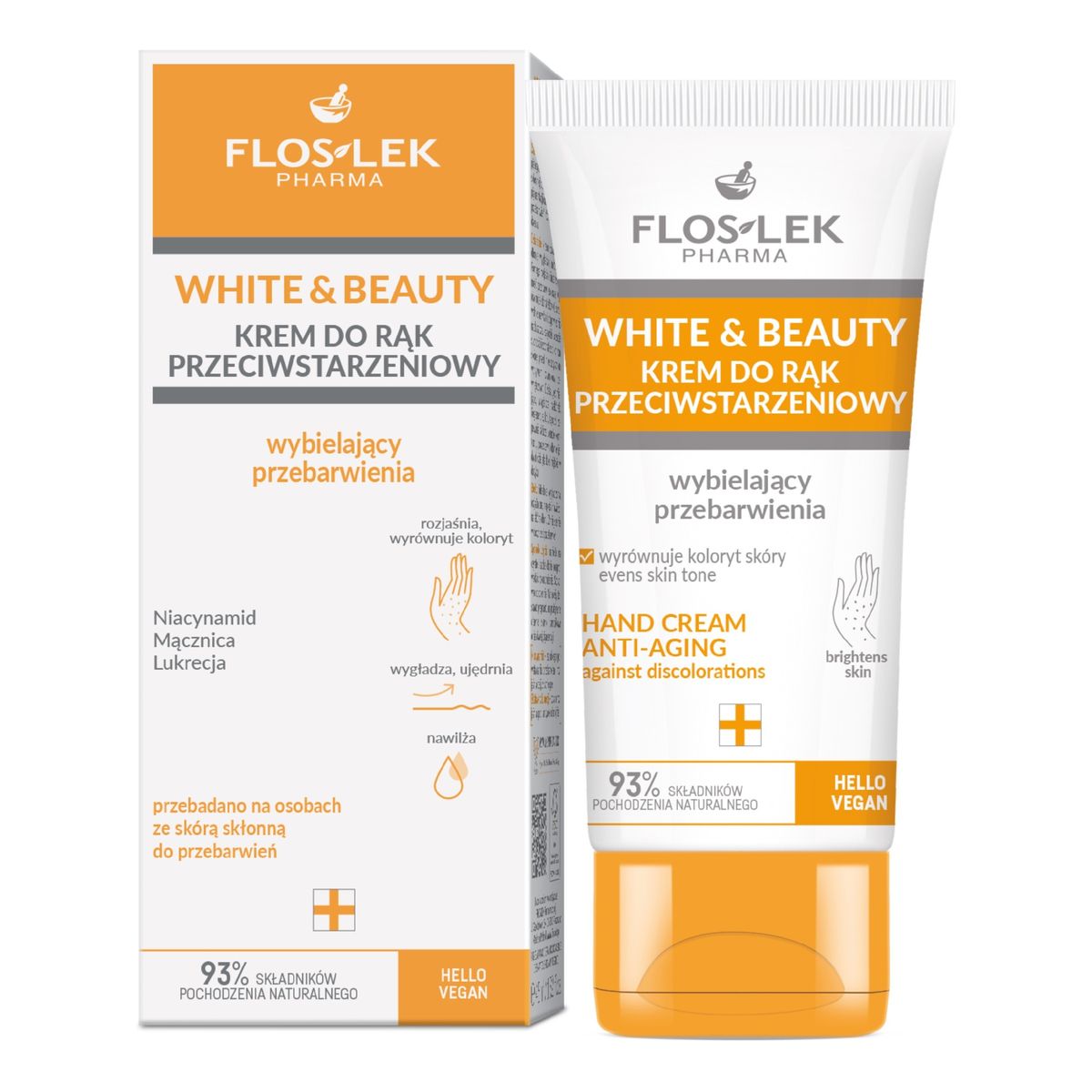 FlosLek PHARMA White & Beauty Krem do rąk przeciwstarzeniowy-wybielający przebarwienia 45ml