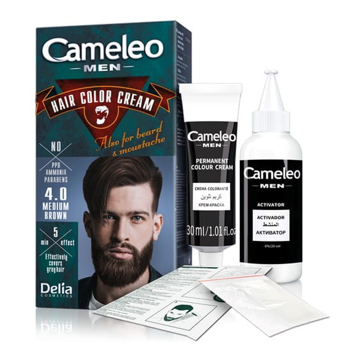 Cameleo Men Krem koloryzujący do włosów brody i wąsów 30ml