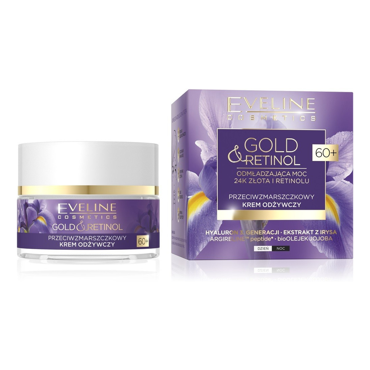 Eveline Gold & Retinol Przeciwzmarszczkowy Krem odżywczy na dzień i noc 60+ 50ml