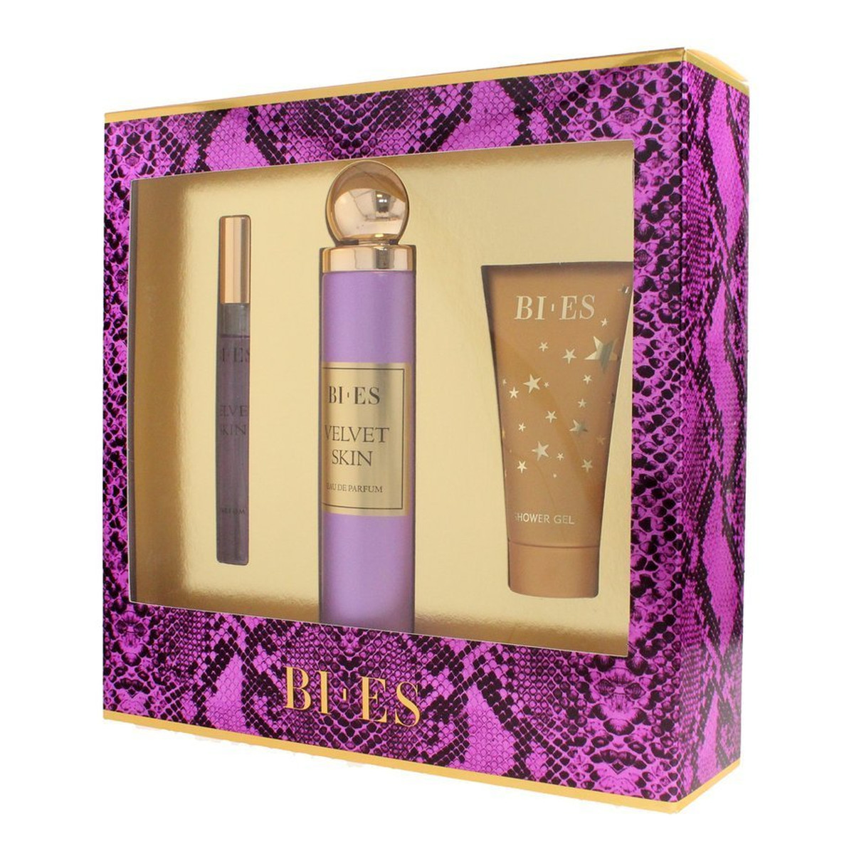 Bi-es Velvet Skin Komplet (woda perf.100ml+parfum 12ml+żel pod prysznic 50ml) 162ml
