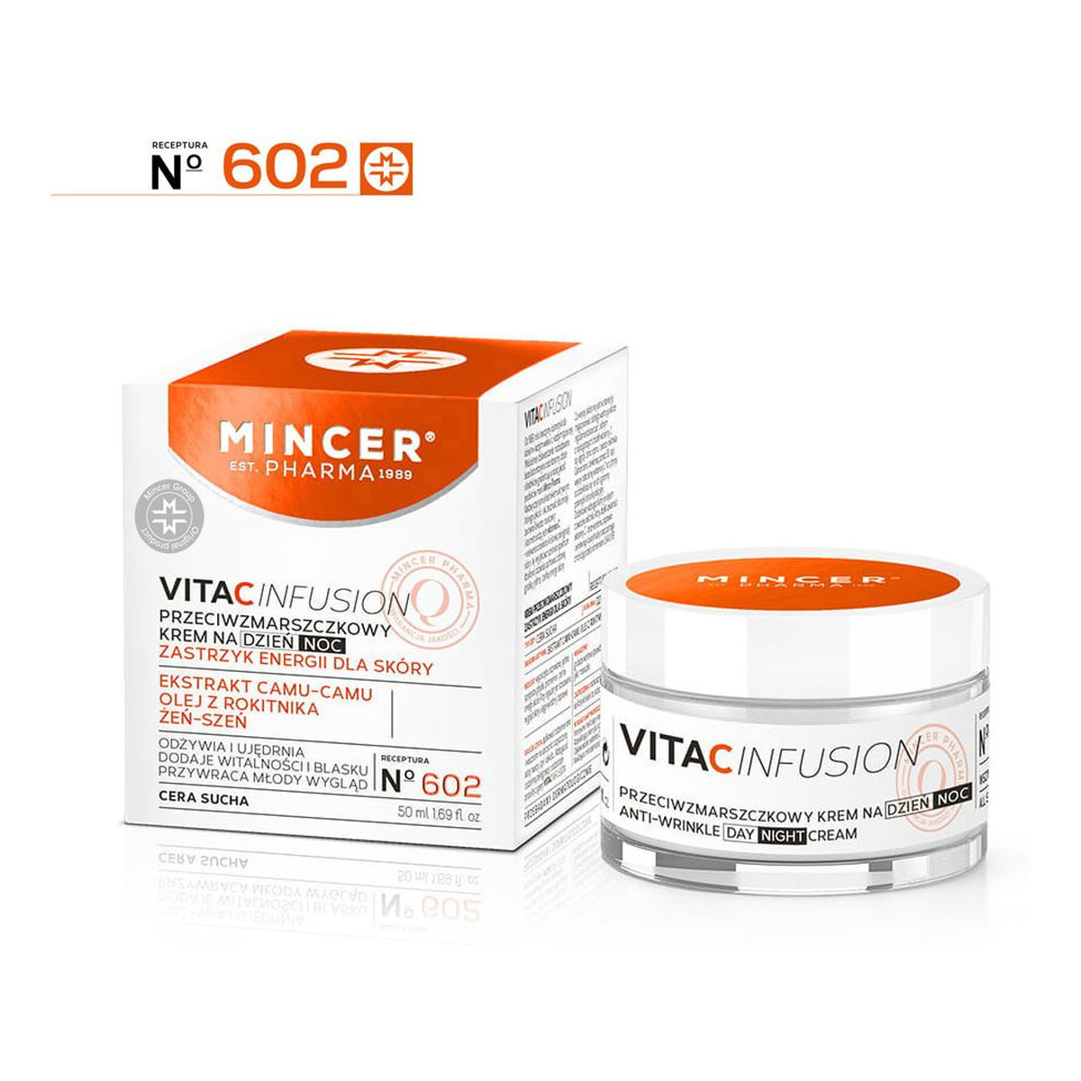 Mincer Pharma Vita C Infusion Krem Przeciwzmarszczowy No 602 + Nawilżający No 601 + Płyn micelarny No 611
