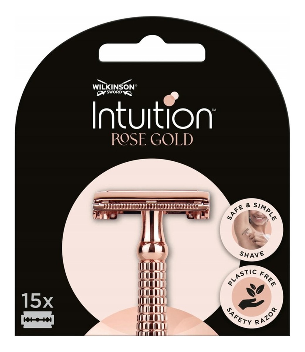 Intuition rose gold żyletki do klasycznej maszynki do golenia dla kobiet 15szt