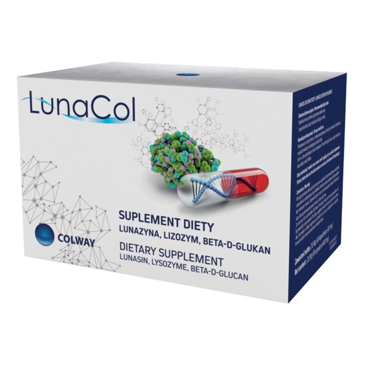 Colway LunaCol Dietary Supplement suplement diety z lunazyną i lizozymem 60 kapsułek