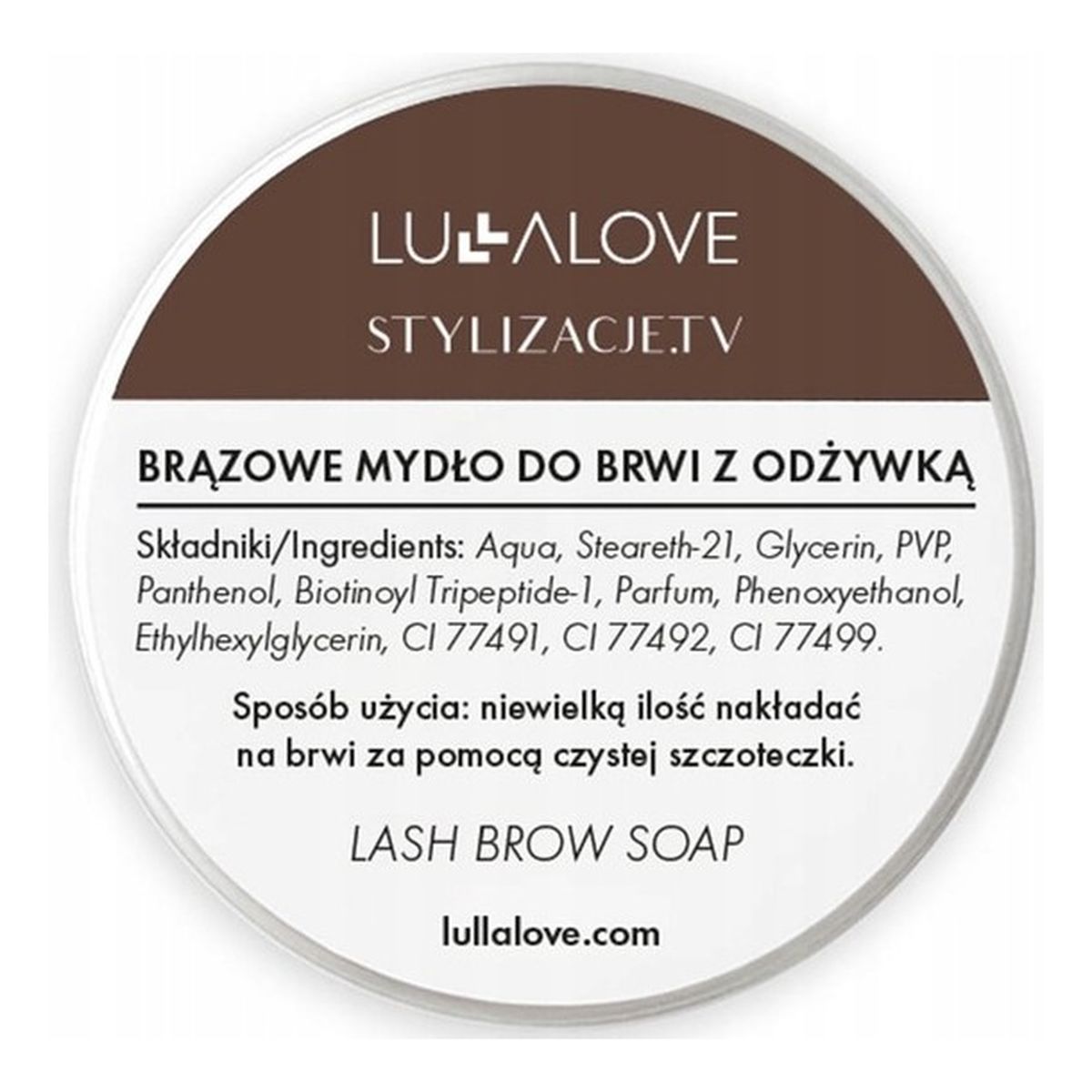 Lullalove Brązowe mydło do brwi z odżywką 30ml