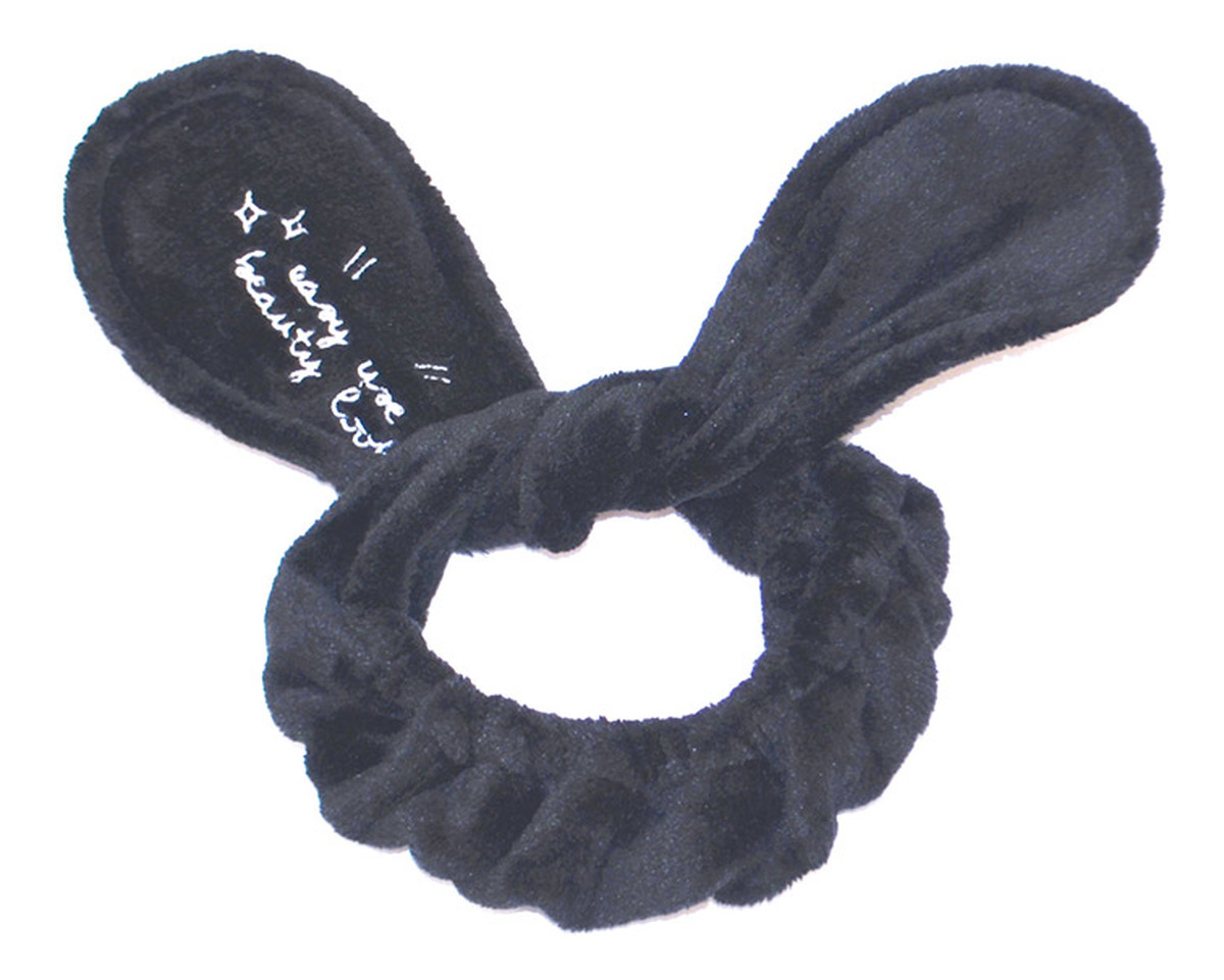 Bunny Ears pluszowa opaska kosmetyczna królicze uszy Czarna