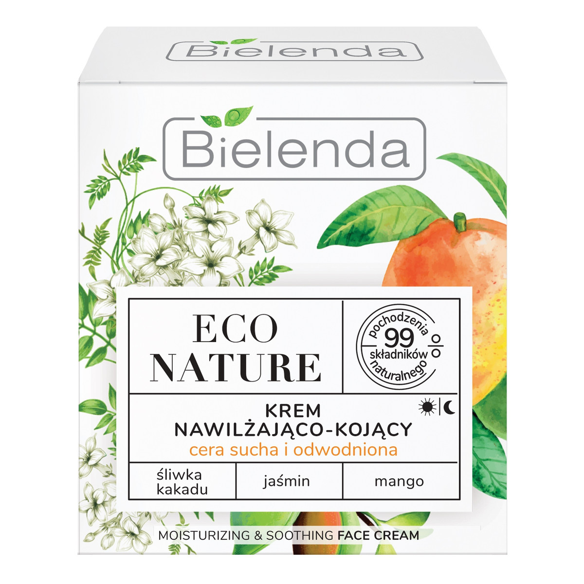 Bielenda Eco Nature Krem nawilżająco-kojący na dzień i noc - Śliwka Kakadu Jaśmin Mango 50ml