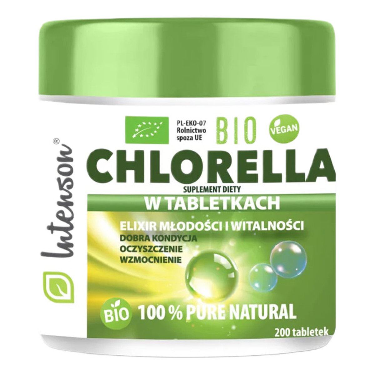 Intenson Bio chlorella suplement diety 200 tabletek