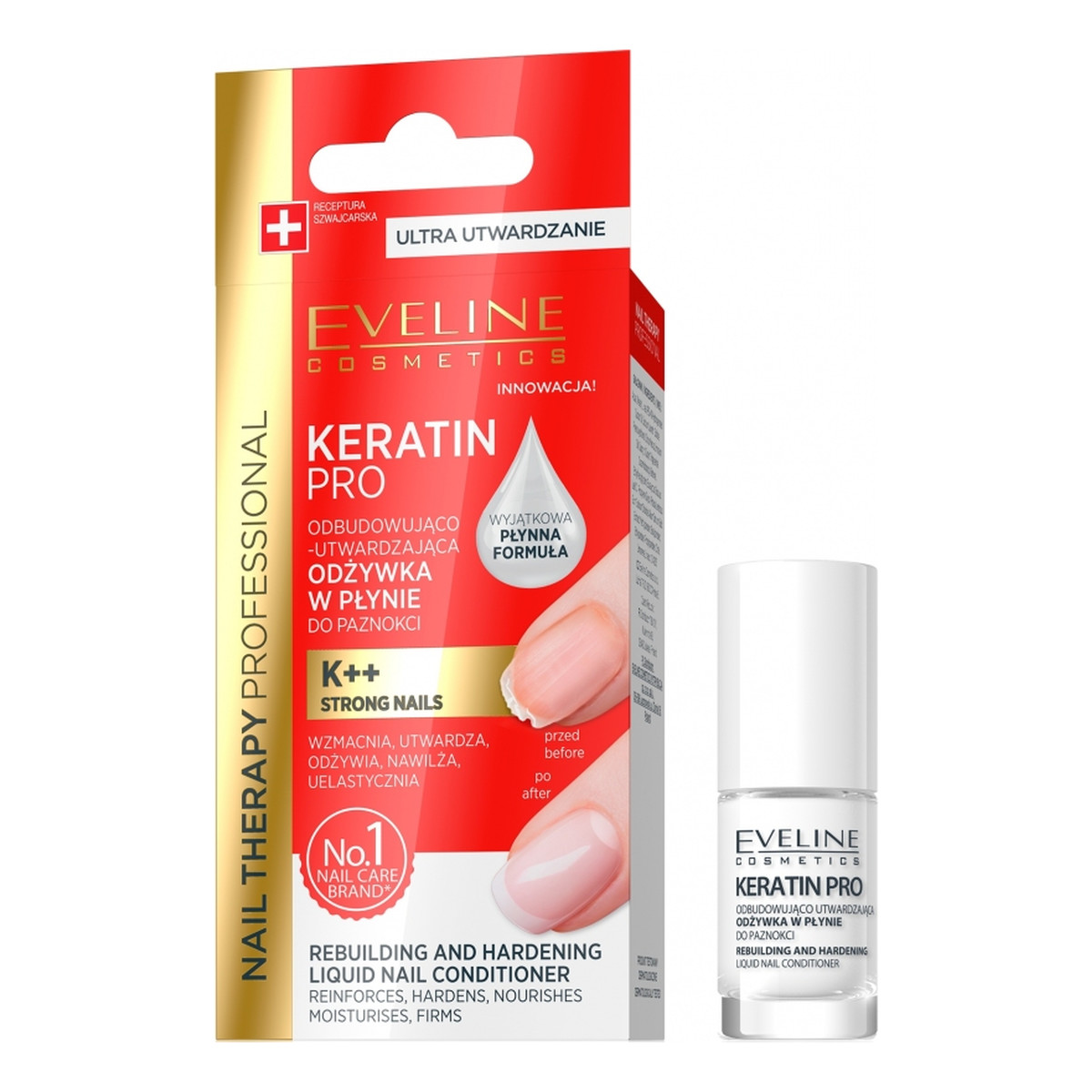 Eveline Nail Therapy Odżywka do paznokci odbudowująco-utwardzająca Keratin Pro 5ml
