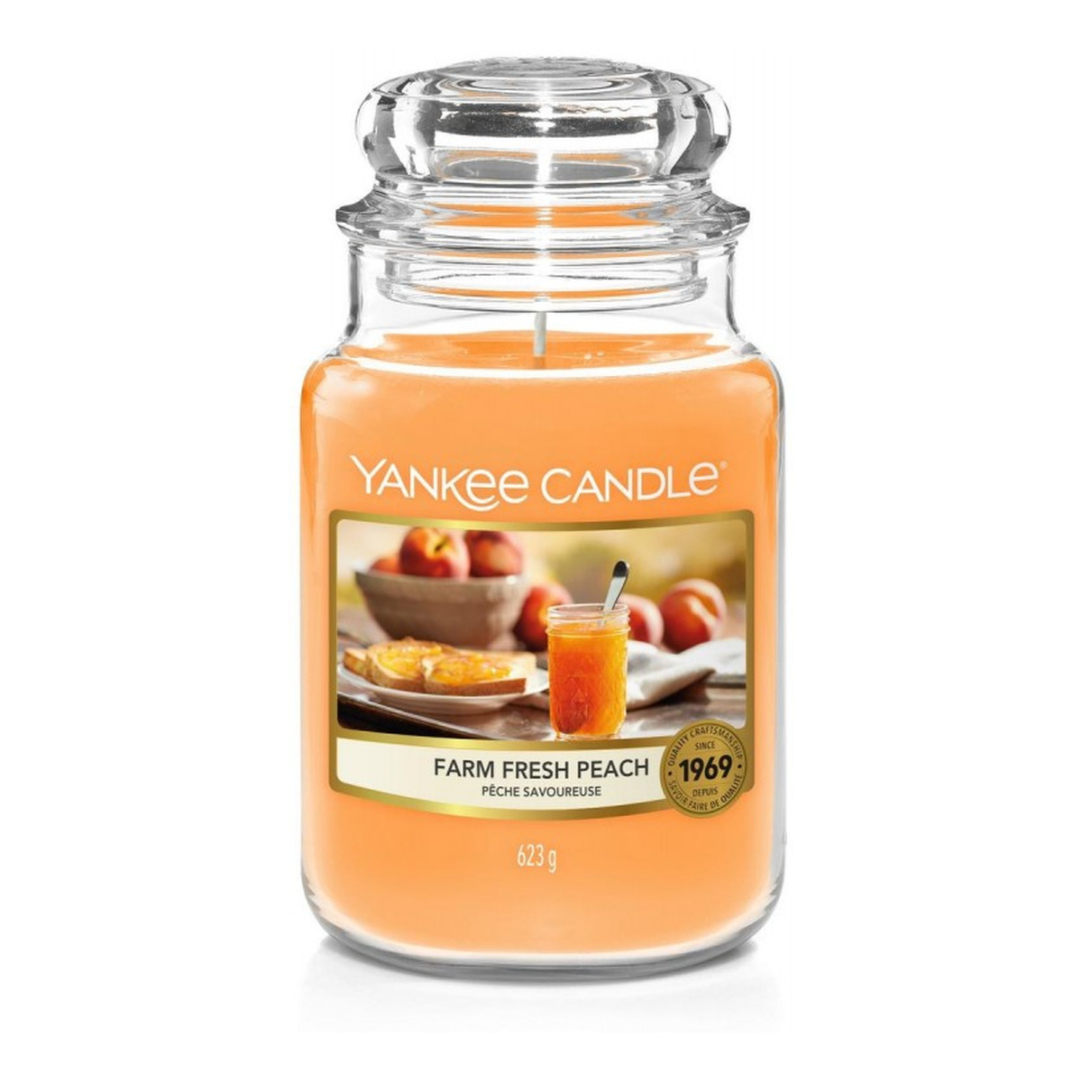 Yankee Candle Świeca zapachowa duży słój farm fresh peach 623g