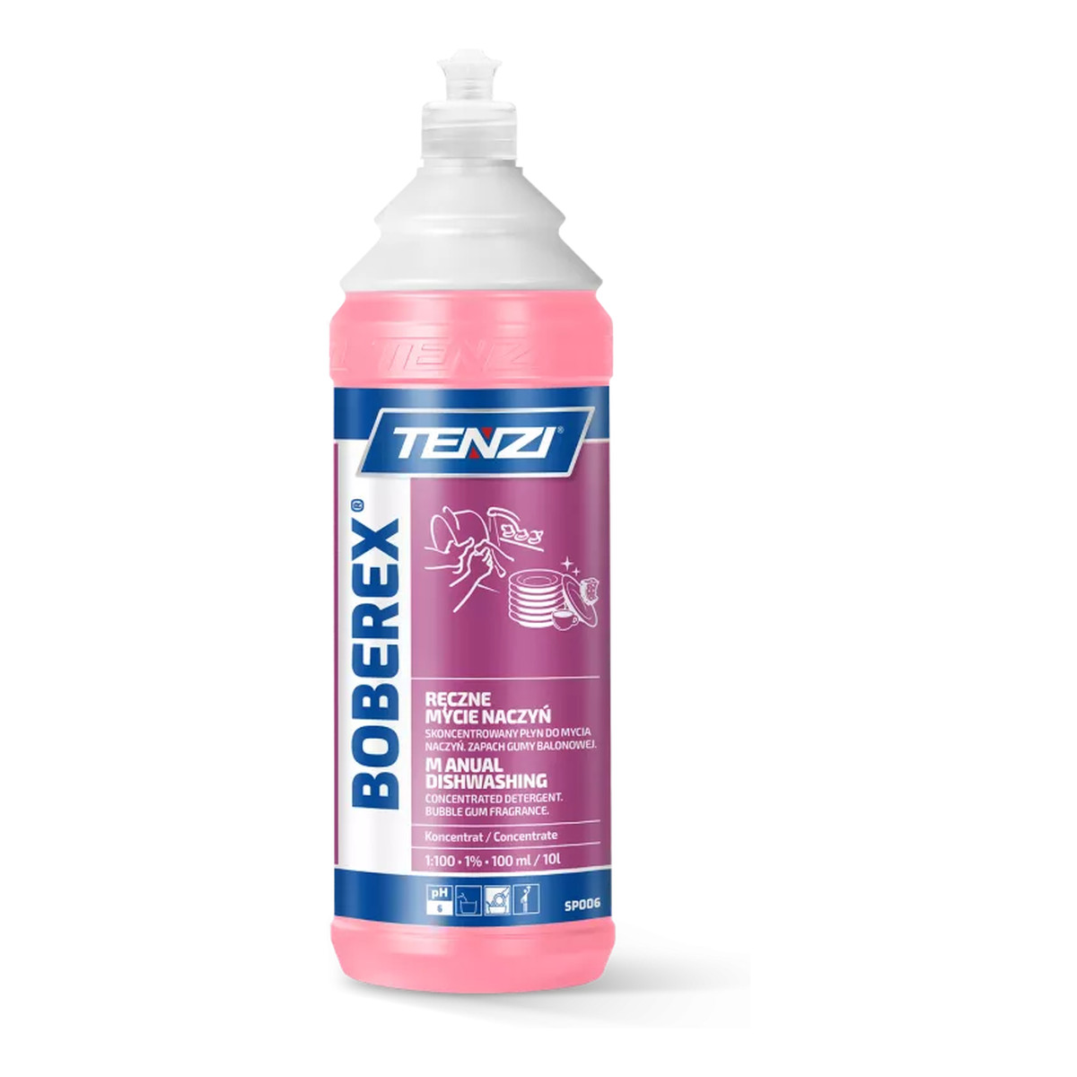 Tenzi Boberex Płyn do mycia naczyń Guma balonowa 1000ml