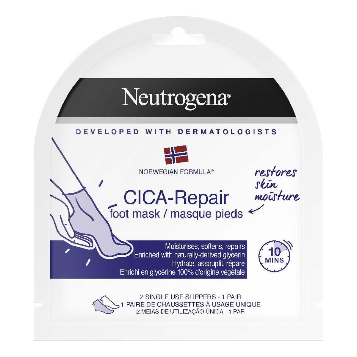 Neutrogena Norwegian formula cica-repair foot mask regenerująca maska do stóp 1szt.
