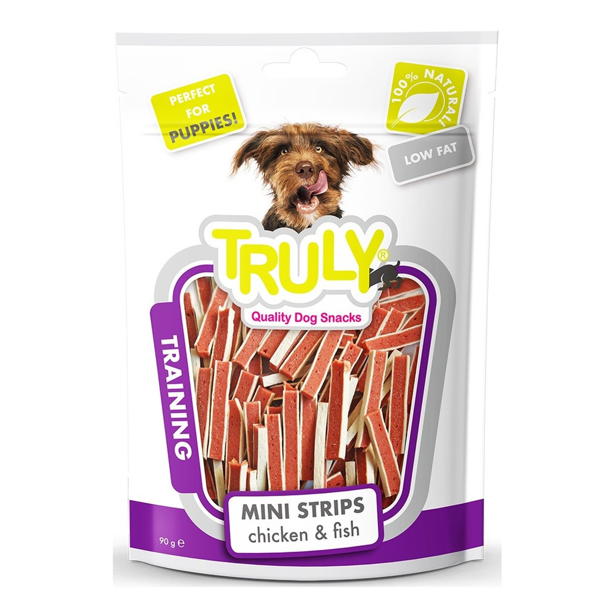 Truly Dog snacks przekąski dla psa training-mini kanapki kurczak i ryba 90g