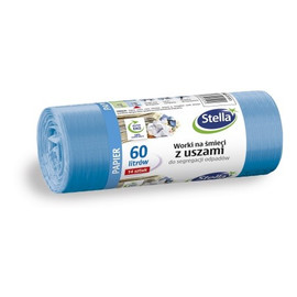 Worki z uszami do segregacji odpadów PAPIER niebieskie 60L- 1op.-14szt.
