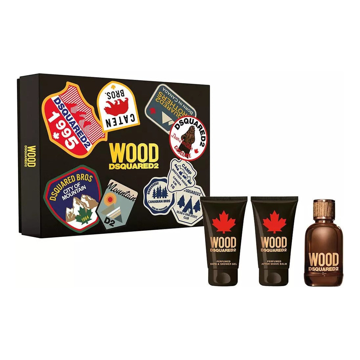 Dsquared2 Wood Pour Homme Zestaw woda toaletowa spray 50ml + żel pod prysznic 50ml + balsam po goleniu 50ml