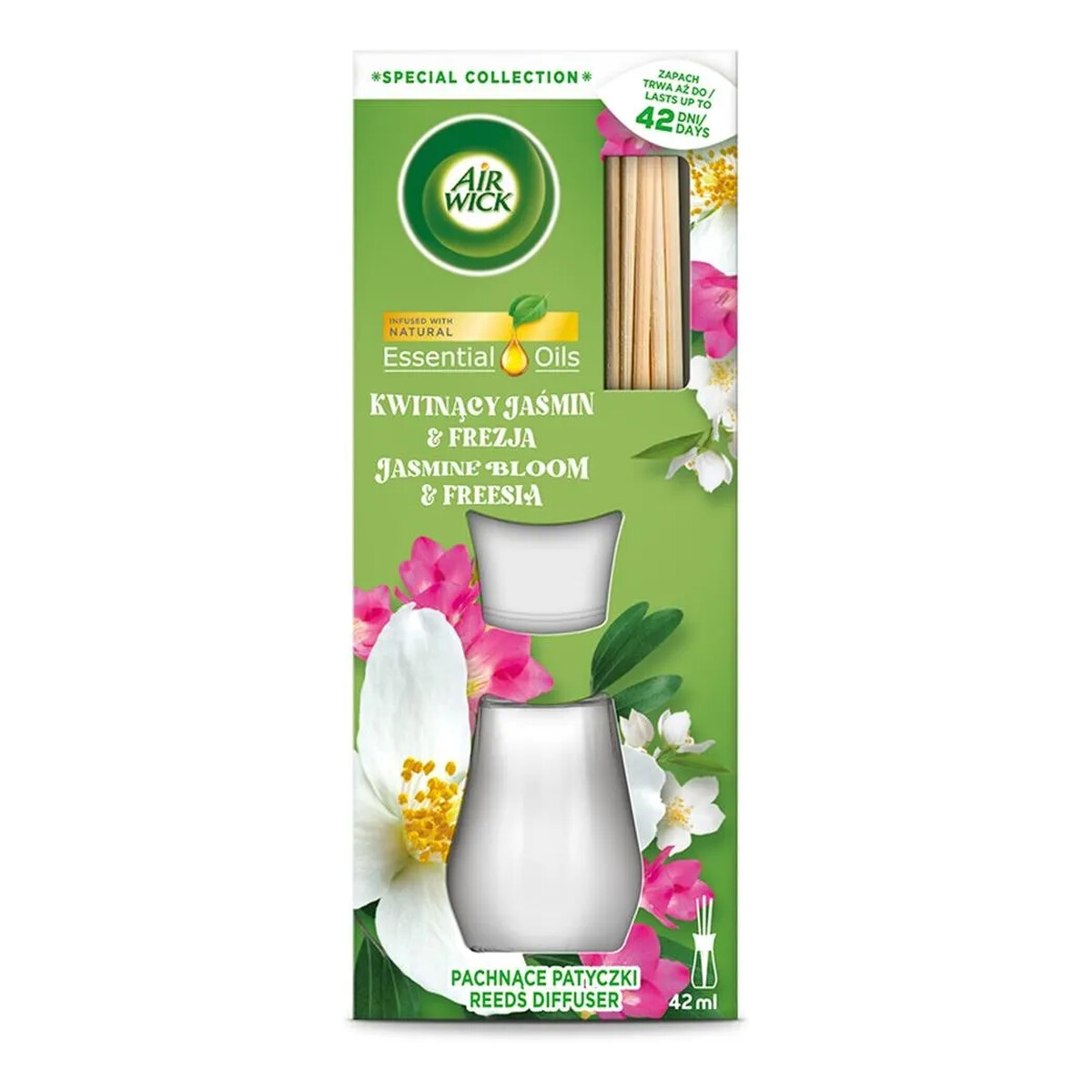 Air Wick Patyczki Zapachowe Kwitnący Jaśmin i Frezja 42ml