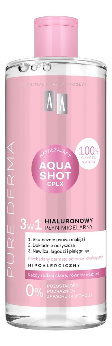 Pure derma hialuronowy płyn micelarny 3w1