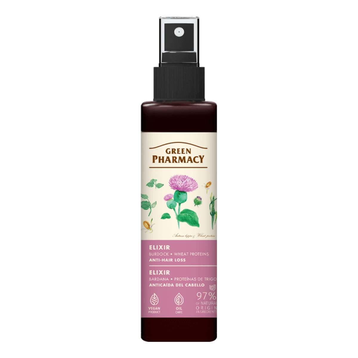 Green Pharmacy Eliksir przeciw Wypadaniu Włosów Łopian i Białka Pszenicy 150ml