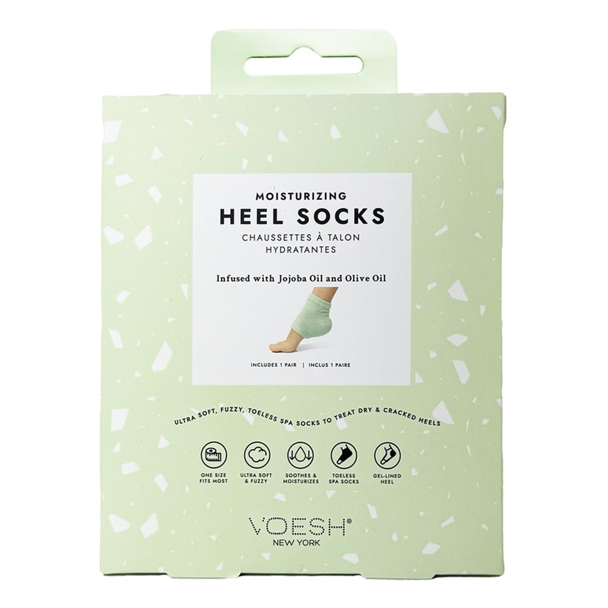 Voesh Moisturizing Heel Socks nawilżające skarpetki Żelowe na pięty green 1 para