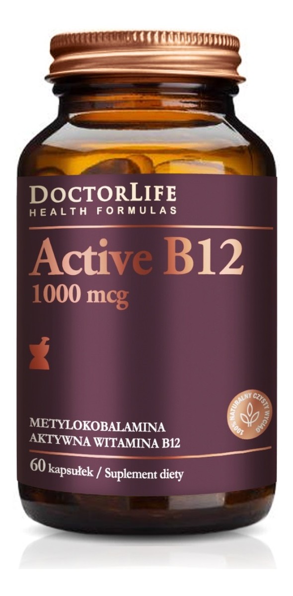 Aaktywna witamina B12 1000mcg metylokobalamina 60 Kapsułek