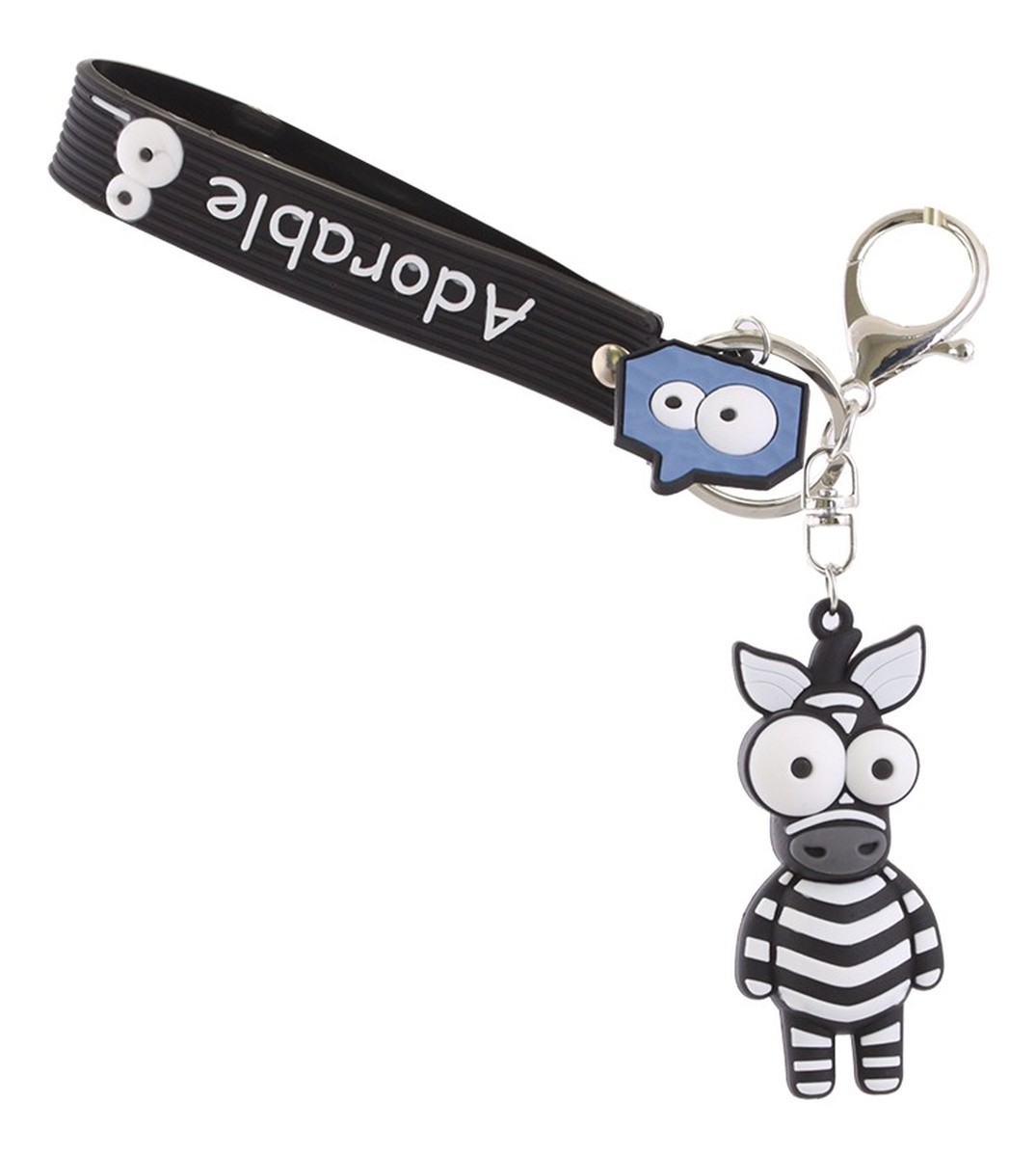Breloczek z przywieszką i smyczą - Zebra