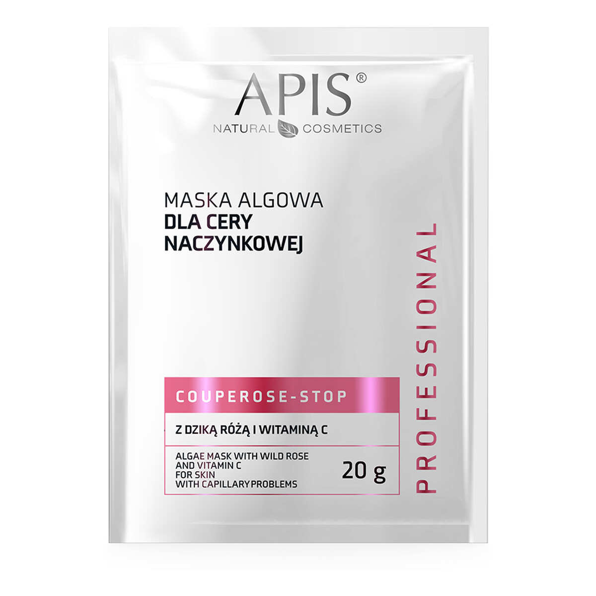 Apis Couperose-Stop Algae Mask Maska algowa dla cery naczynkowej z Dziką Różą i Witaminą C 20g