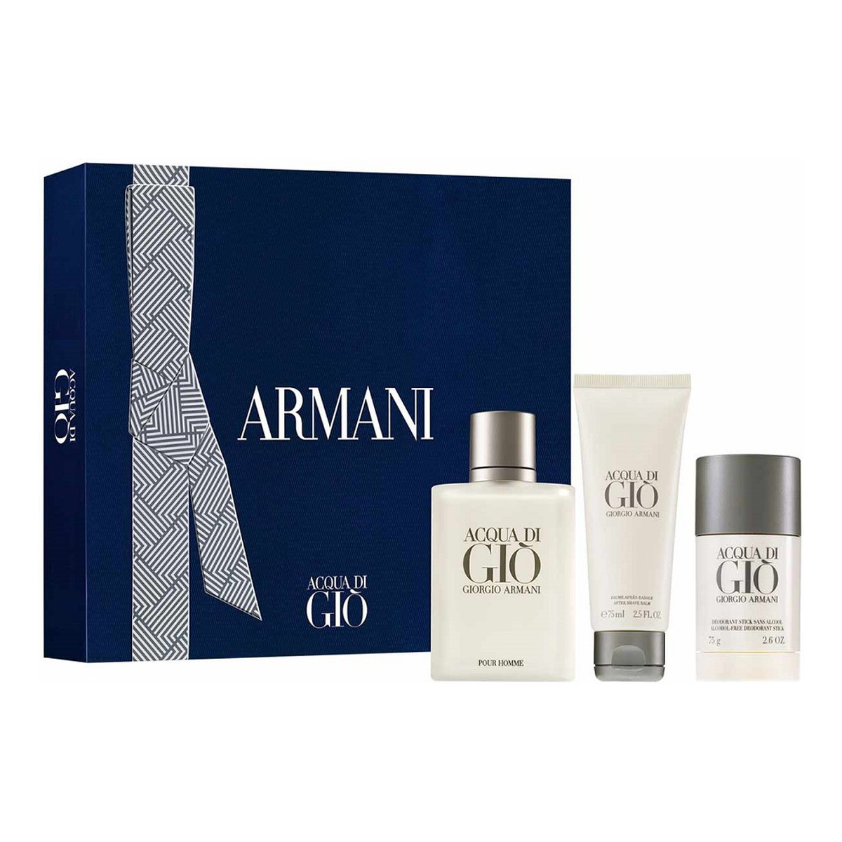 Giorgio Armani Acqua Di Gio Pour Homme Zestaw woda toaletowa spray 100ml + dezodorant sztyft 75ml + balsam po goleniu 75ml