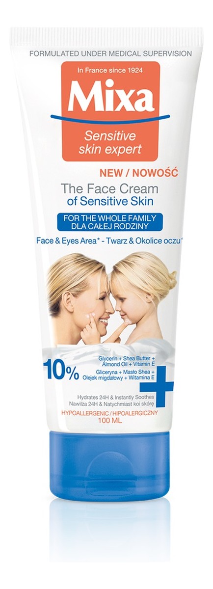 Krem na twarz i okolice oczu dla całej rodziny skóra wrażliwa